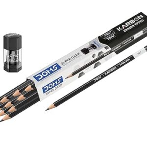 Doms Black  Karbon HB/2 Super Dark Pencil Pack Of 10 With Erasner (Sharpner+Eraser)