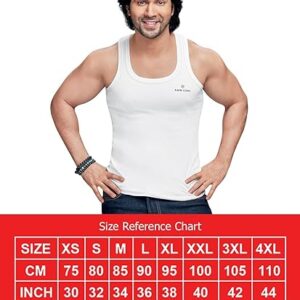 Lux Cozi Men’s White Round Neck Sleeveless Cotton Vest (Pack of 1)